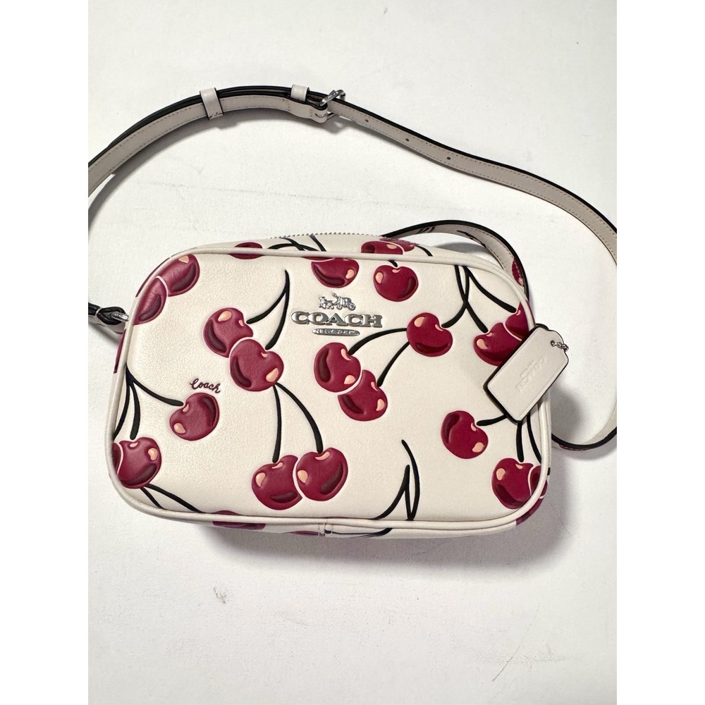 Coach mini jamie camera bag Crossbody with cherry print. NWT and Gift Box